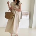 Lace-up Long T-shirt Dress