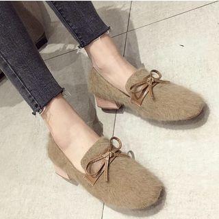 Bow Furry Loafers