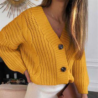 Long Sleeve Cable-knit Oversized Cardigan