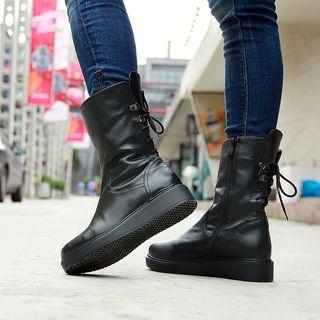 Platform Lace Up Back Boots