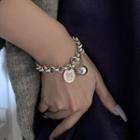 Bead Lettering Alloy Bracelet Sl0381 - Silver - One Size