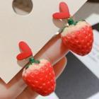 3d Strawberry Dangle Earring 1 Pair - Red - One Size