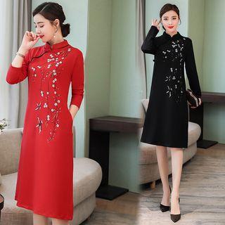 Long-sleeve Qiapo Knit Dress