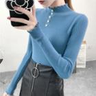 Buttoned Knit Sweater