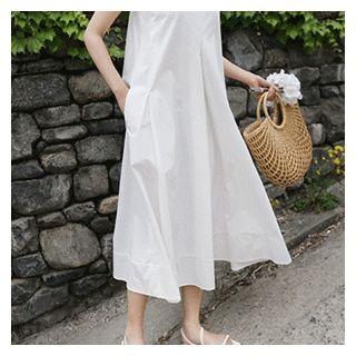 Knot-strap Summer Maxi Dress White - One Size