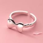 Bow Sterling Silver Open Ring 1 Pc - S925 Silver - Silver - One Size