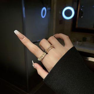 Rhinestone Open Ring J642 - Gold - One Size