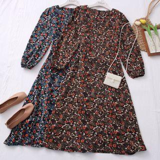 Tie-back Floral Midi Dress
