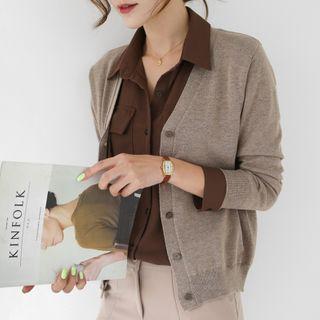 V-neck Textured Cardigan In 16 Colors