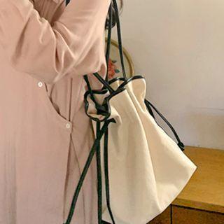 Piped Canvas Bucket Bag