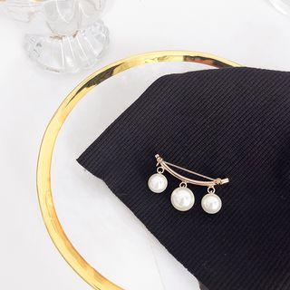 Faux Pearl Brooch Brooch - Gold - One Size