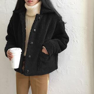 Plain Fleece Loose-fit Jacket