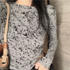 Ruched Print Top