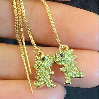 Rhinestone Dinosaur Drop Earring