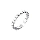 925 Sterling Silver Fashion Simple Star Adjustable Open Ring Silver - One Size