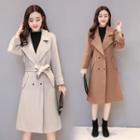 Plain Woolen Coat With Belt