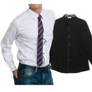Plus Size Stripe-trim Shirt