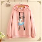 Antlers-accent Printed Long-sleeve Thin Sweater