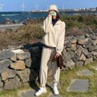 Set: High-neck Zip-front Top + Jogger Pants