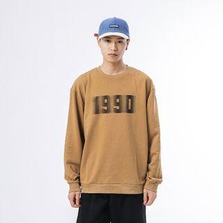 Long-sleeve Number Printed Sweatshirt