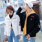 Printed Buttoned Couple Matching Denim Jacket