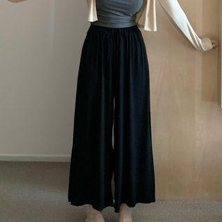 Wide Leg Pants 1571 - Black - One Size