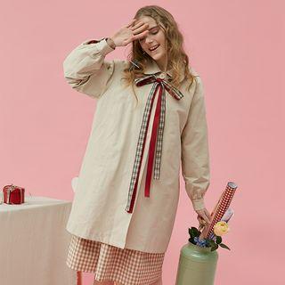 Bow Long-sleeve Hooded Jacket