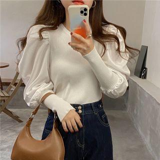 Puff Sleeve Round Neck Top