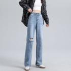 Straight-fit Jeans / Ripped Jeans