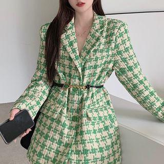 Houndstooth Blazer / Slim Belt