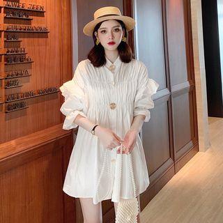Shirred Tunic Shirt White - One Size