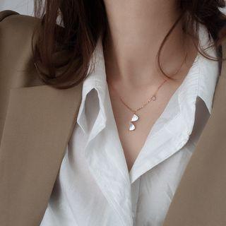 925 Sterling Silver Miniature Sunglasses Pendant Necklace Shell & Glasses Necklace - One Size