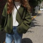 Plain Cardigan Vintage Green - One Size