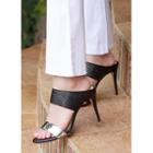 Patent-trim Stiletto Sandals