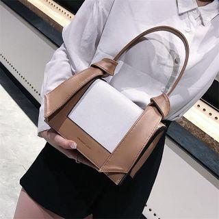 Faux Leather Flap Crossbody Bag Brown - One Size