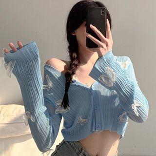 Lace Camisole Top / Butterfly Cardigan