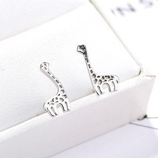 925 Sterling Silver Giraffe Earring Silver - One Size