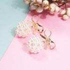 Bow Faux Pearl Dangle Earring As Shown In Figure - One Size