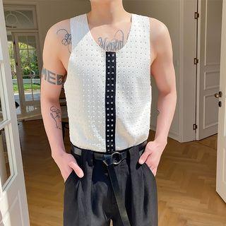 Color Block Stud Tank Top