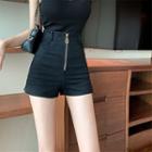 High-waist Zipped Detail Shorts