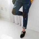Patchwork Straight-cut Jeans