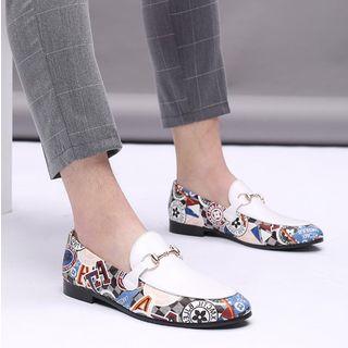 Print Panel Buckled Loafers