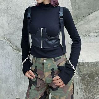 Sleeveless Zipped Crop Top