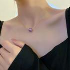 Faux Pearl Pendant Alloy Necklace 1 Piece - Necklace - Purple - One Size