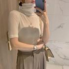 Turtleneck Long-sleeve Short-sleeve T-shirt T-shirt - One Size