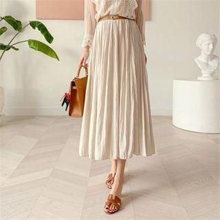 Band-waist Maxi Full Skirt