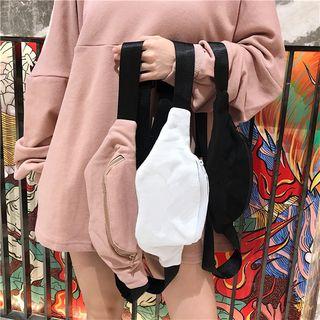 Plain Long-sleeve Pullover + Crossbody Bag