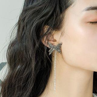 Non-matching Rhinestone Butterfly Earring