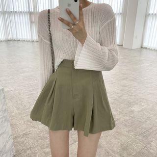 High Waist Wide Leg Shorts / Knit Crop Top