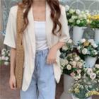 Plain Short-sleeve Light Blazer